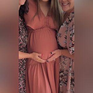 Pink ankle length dress/ maternity/ non maternity